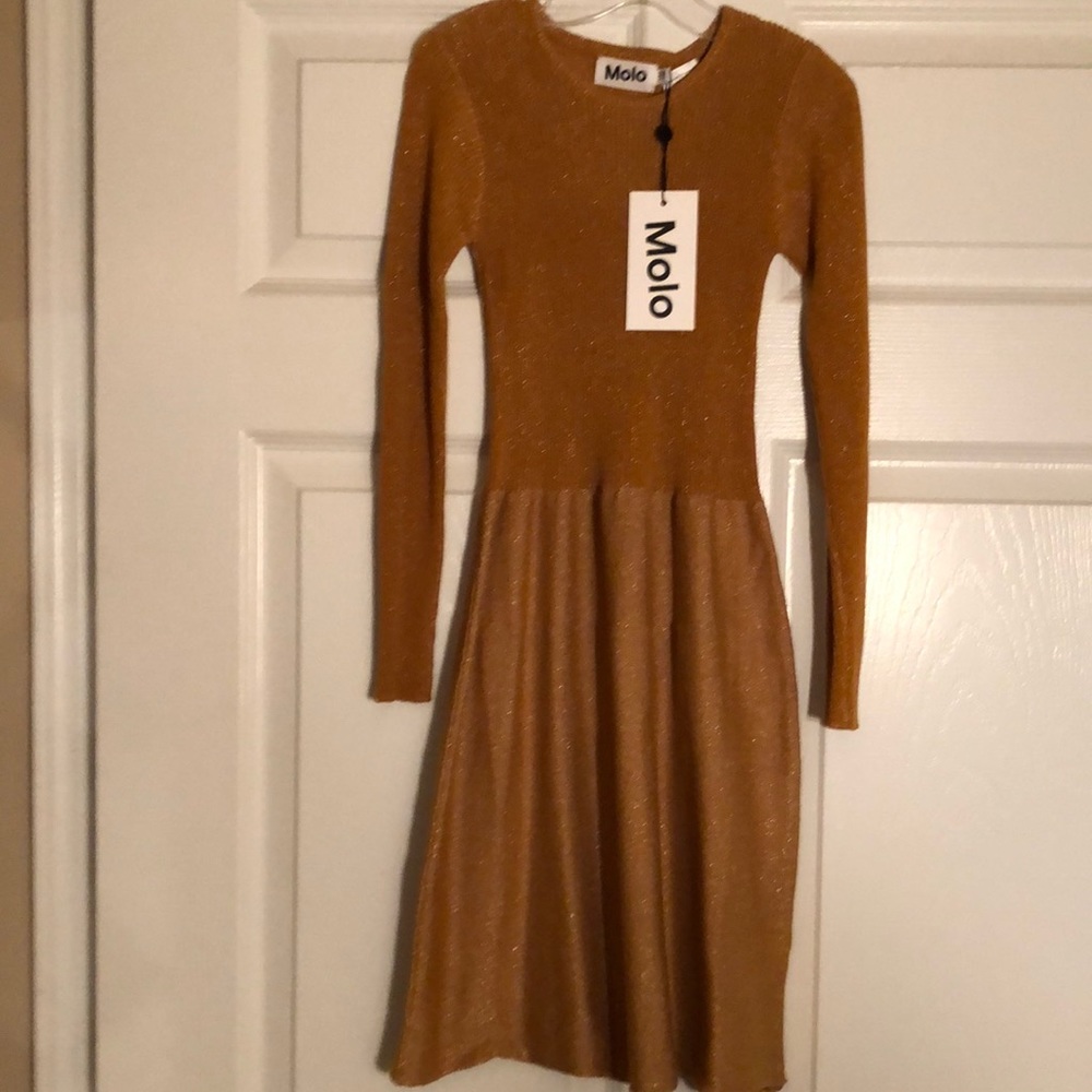 Gold color party dress